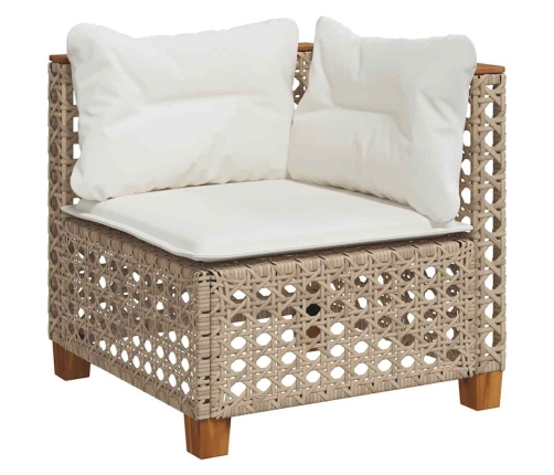 Set de sofás de jardín y cojines 8 piezas ratán sintético beige