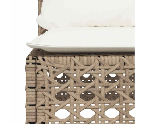 Set de sofás de jardín y cojines 8 piezas ratán sintético beige