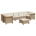 Set de sofás de jardín y cojines 8 piezas ratán sintético beige