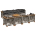 Set de muebles de jardín 9 pzas y cojines ratán sintético gris