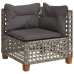 Set de muebles de jardín 9 pzas y cojines ratán sintético gris