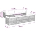 Set de muebles de jardín 9 pzas y cojines ratán sintético gris