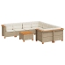 Set de sofás de jardín con cojines 9 pzas ratán sintético beige