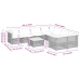Set de muebles de jardín 9 pzas y cojines ratán sintético gris