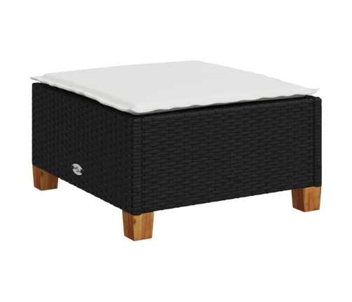 Set de muebles de jardín 5 pzas y cojines ratán sintético negro