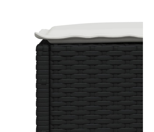 Set de muebles de jardín 5 pzas y cojines ratán sintético negro