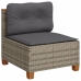 Set de muebles de jardín 6 pzas y cojines ratán sintético gris