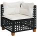 Set de muebles de jardín 5 pzas y cojines ratán sintético negro