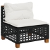 Set de muebles de jardín 5 pzas y cojines ratán sintético negro