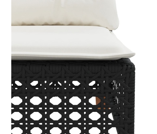 Set de muebles de jardín 5 pzas y cojines ratán sintético negro