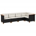 Set de muebles de jardín 5 pzas y cojines ratán sintético negro