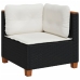 Set de muebles de jardín 5 pzas y cojines ratán sintético negro
