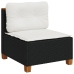 Set de muebles de jardín 5 pzas y cojines ratán sintético negro