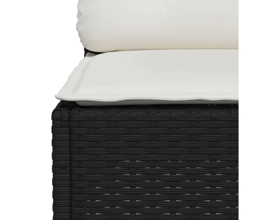 Set de muebles de jardín 5 pzas y cojines ratán sintético negro