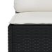 Set de muebles de jardín 5 pzas y cojines ratán sintético negro