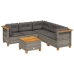 Set de muebles de jardín 6 pzas y cojines ratán sintético gris