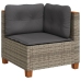 Set de muebles de jardín 6 pzas y cojines ratán sintético gris