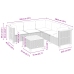 Set de muebles de jardín 6 pzas y cojines ratán sintético gris