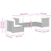 Set de muebles de jardín 5 pzas y cojines ratán sintético negro
