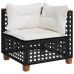Set de muebles de jardín 5 pzas y cojines ratán sintético negro