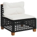 Set de muebles de jardín 5 pzas y cojines ratán sintético negro