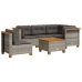 Set de muebles de jardín 6 pzas y cojines ratán sintético gris