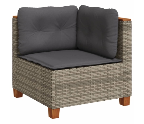 Set de muebles de jardín 6 pzas y cojines ratán sintético gris