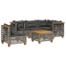 Set de muebles de jardín 6 pzas y cojines ratán sintético gris