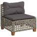 Set de muebles de jardín 6 pzas y cojines ratán sintético gris