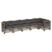Set de muebles de jardín 6 pzas y cojines ratán sintético gris
