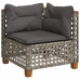 Set de muebles de jardín 6 pzas y cojines ratán sintético gris