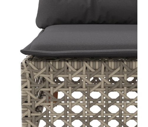 Set de muebles de jardín 6 pzas y cojines ratán sintético gris