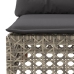Set de muebles de jardín 6 pzas y cojines ratán sintético gris
