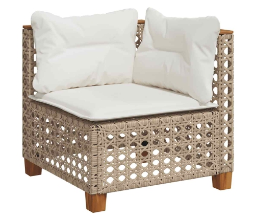 Set sofás de jardín 7 piezas y cojines ratán sintético beige