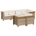 Set sofás de jardín 7 piezas y cojines ratán sintético beige