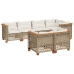 Set sofás de jardín 7 piezas y cojines ratán sintético beige