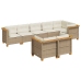Set de sofás de jardín y cojines 8 piezas ratán sintético beige