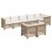 Set de sofás de jardín y cojines 8 piezas ratán sintético beige