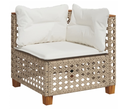 Set de sofás de jardín y cojines 8 piezas ratán sintético beige