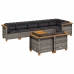 Set de muebles de jardín 9 pzas y cojines ratán sintético gris