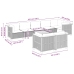 Set de muebles de jardín 9 pzas y cojines ratán sintético gris