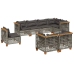 Set de sofás de jardín y cojines 8 piezas ratán sintético gris