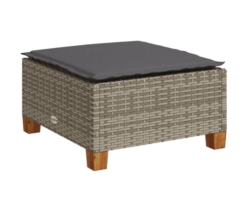 Set de sofás de jardín 7 pzas con cojines ratán sintético gris