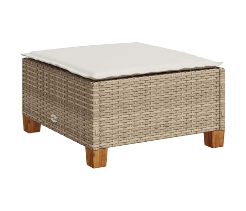 Set sofás de jardín 7 piezas y cojines ratán sintético beige