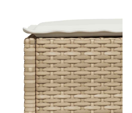 Set sofás de jardín 7 piezas y cojines ratán sintético beige