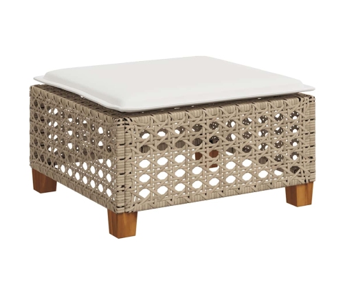 Set sofás de jardín 7 piezas y cojines ratán sintético beige