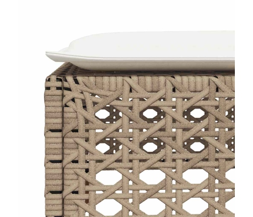 Set sofás de jardín 7 piezas y cojines ratán sintético beige