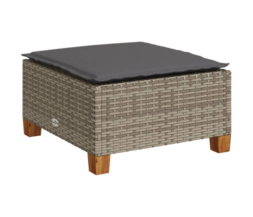 Set de sofás de jardín 8 pzas y cojines ratán sintético gris