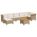 Set de sofás de jardín y cojines 8 piezas ratán sintético beige