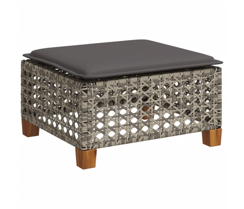 Set de sofás de jardín y cojines 8 piezas ratán sintético gris
